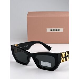 NEW Miu Miu MU09WS 1AB5S0 Black Grey Cat Eye Women Sunglasses